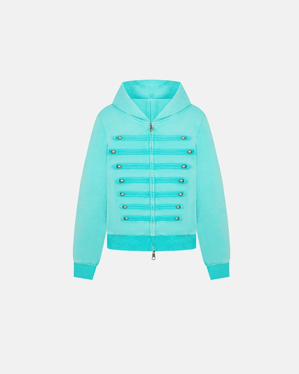 Military Style Zip Up Hoodie