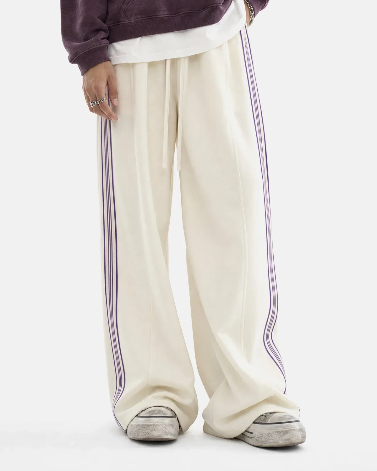 Side Stripe Wide Leg Track Pants