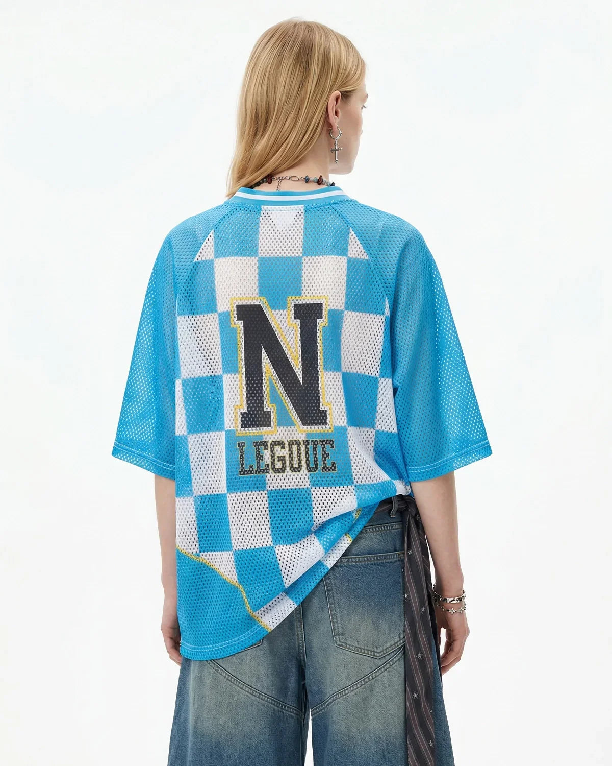 Varsity Checkerboard Mesh Jersey