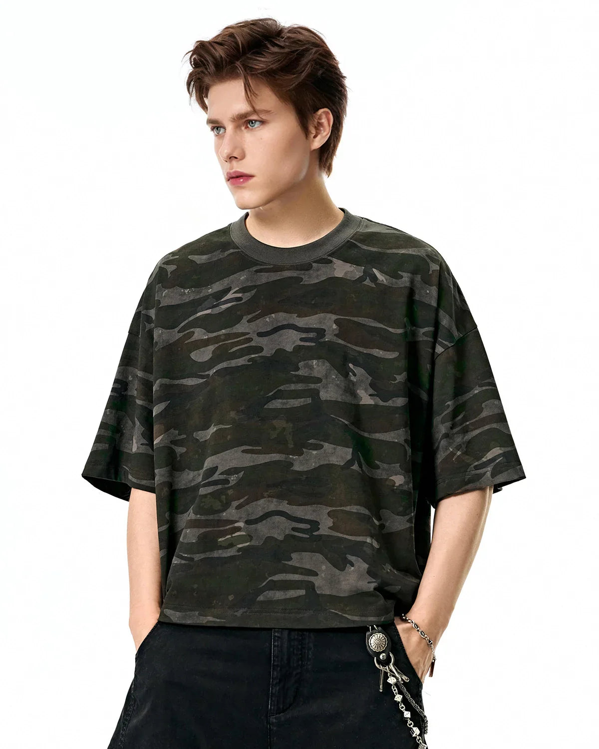 Camisetas holgadas de camuflaje