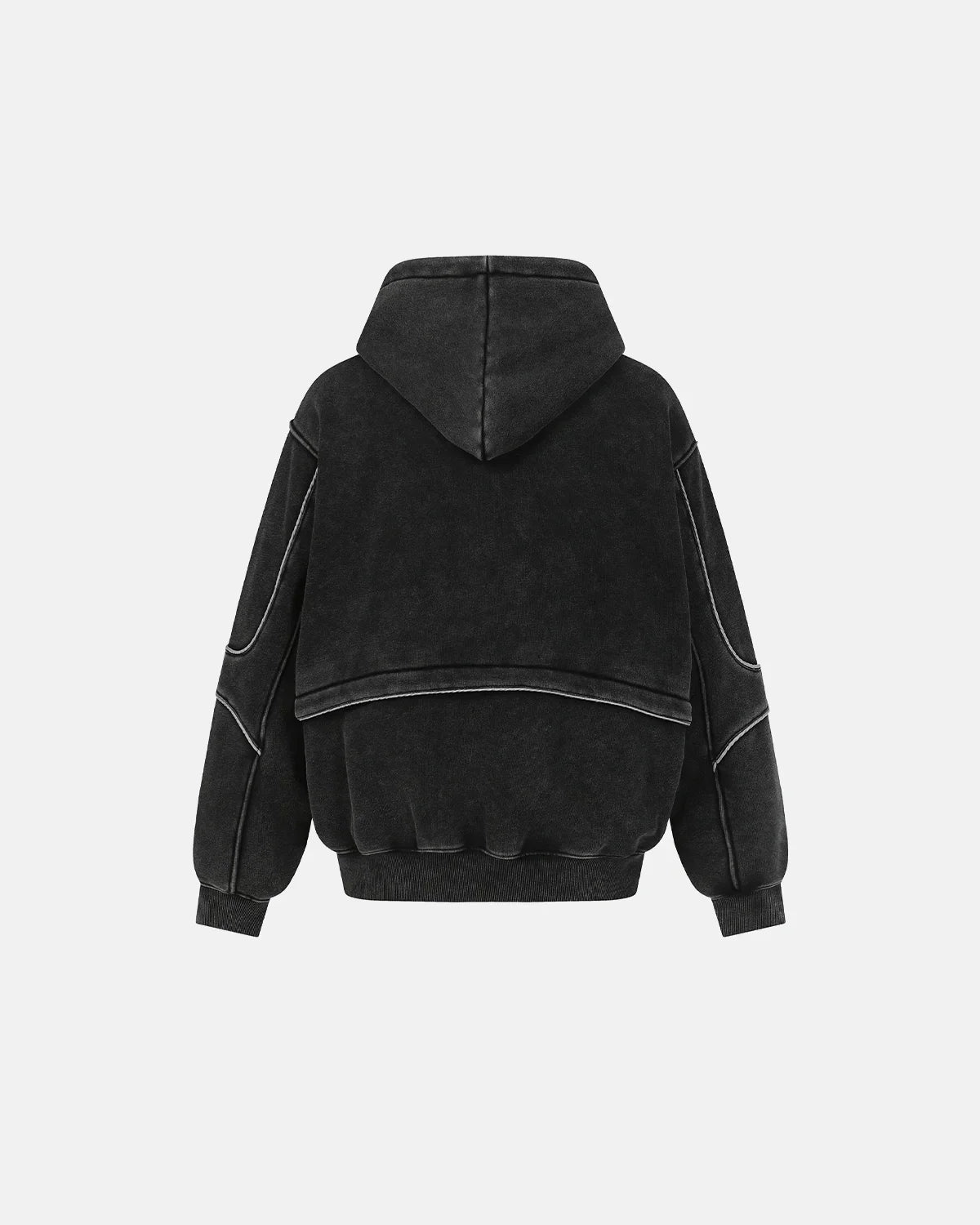Washed Reflective Piping Boxy Hoodie