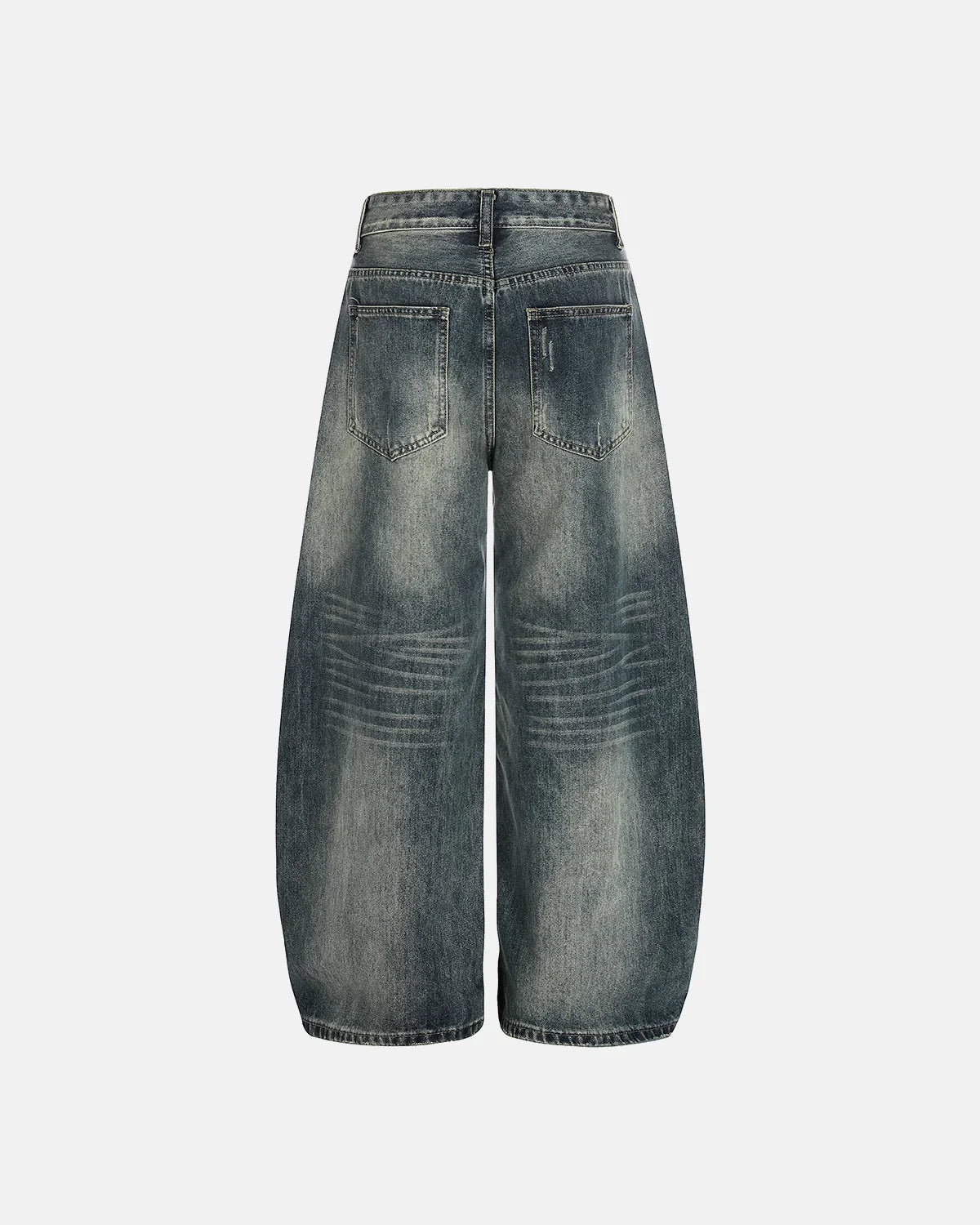 Acid Washed Ripped Baggy Barrel Jeans
