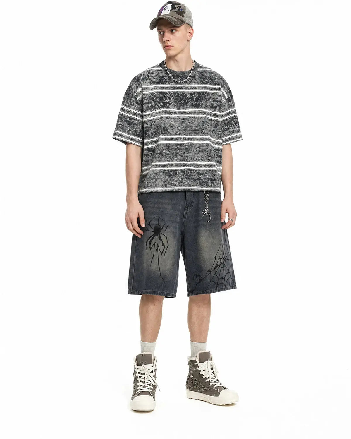 Vintage Washed Striped Boxy T-Shirt