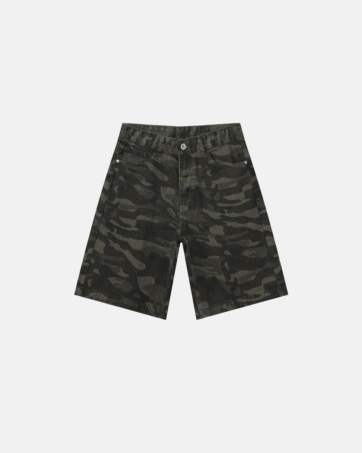 Washed Knee-Length Denim Shorts