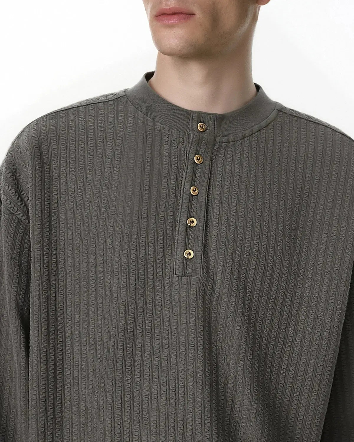 Old Money Style Henley Long Sleeve Tees