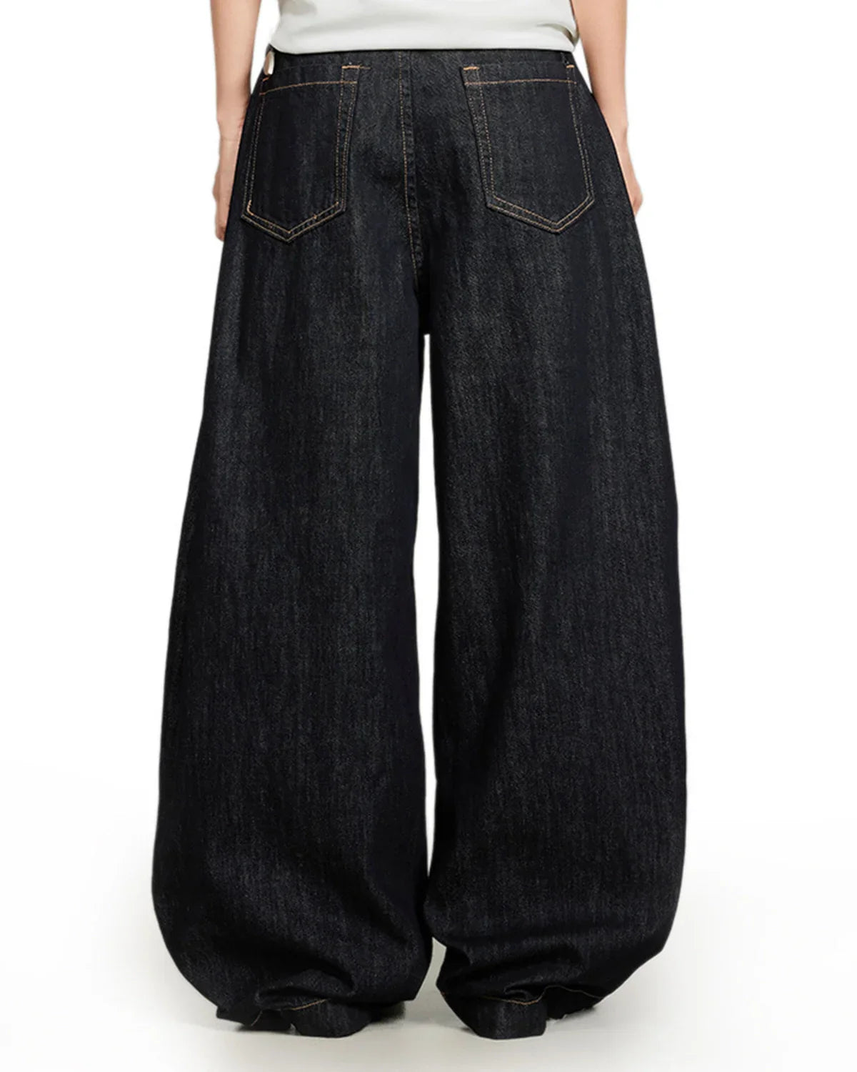 Black Buttons Up Barrel Baggy Jeans