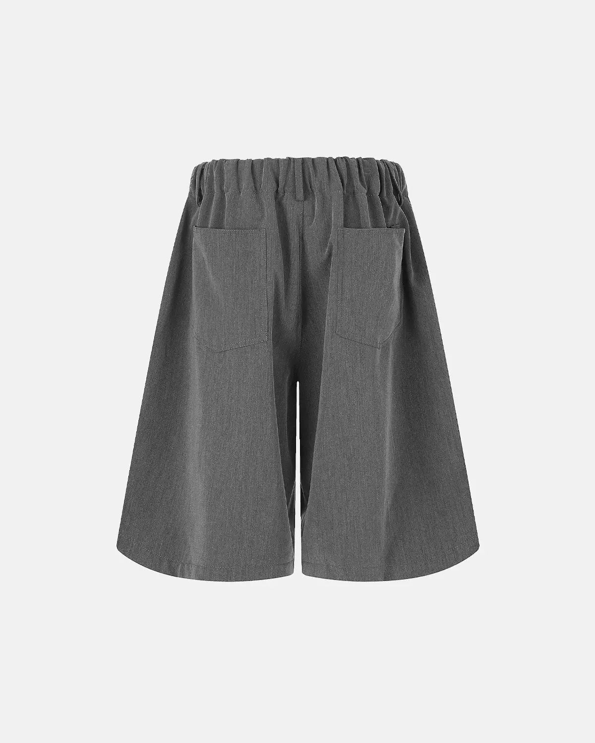 Drawstring Wide-Leg Tailored Shorts