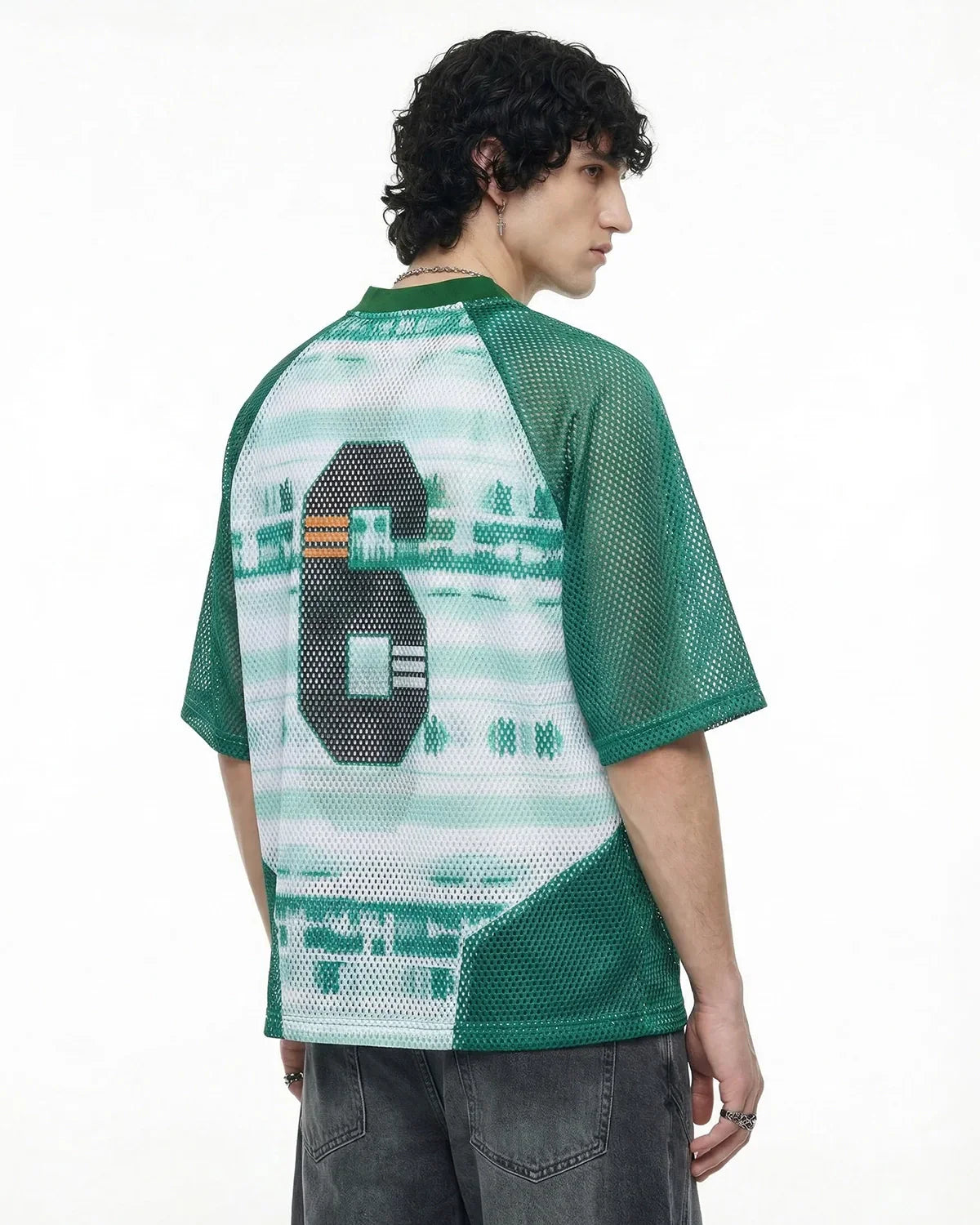 Colorblock Graphic Mesh Jersey