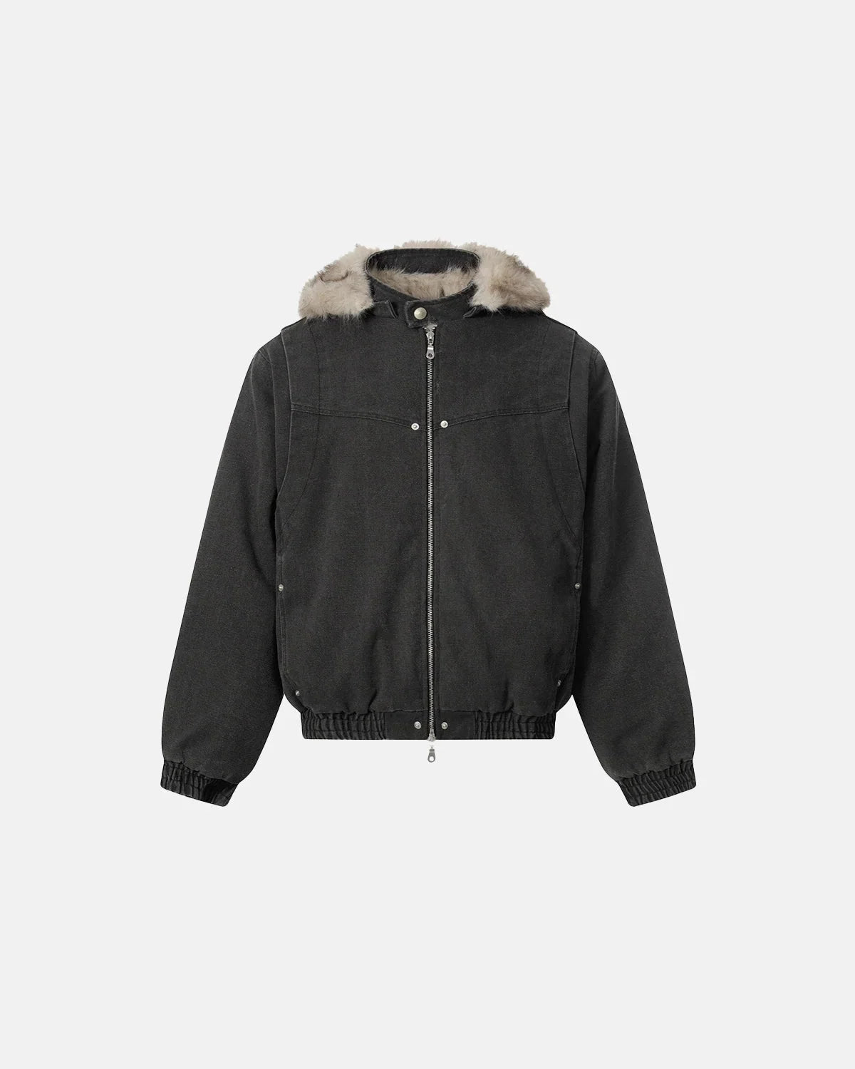 Detachable Hooded Faux Fur Padded Jacket MADXMARX