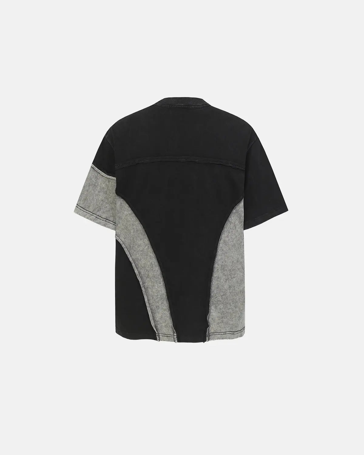 Patchwork Washed Boxy Cropped T-Shirt