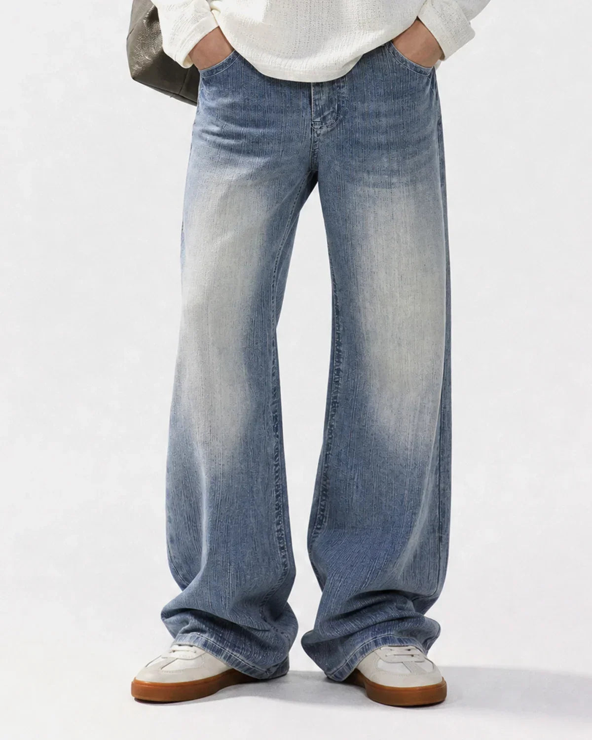 Bamboo Weave Embroidered Bootcut Jeans