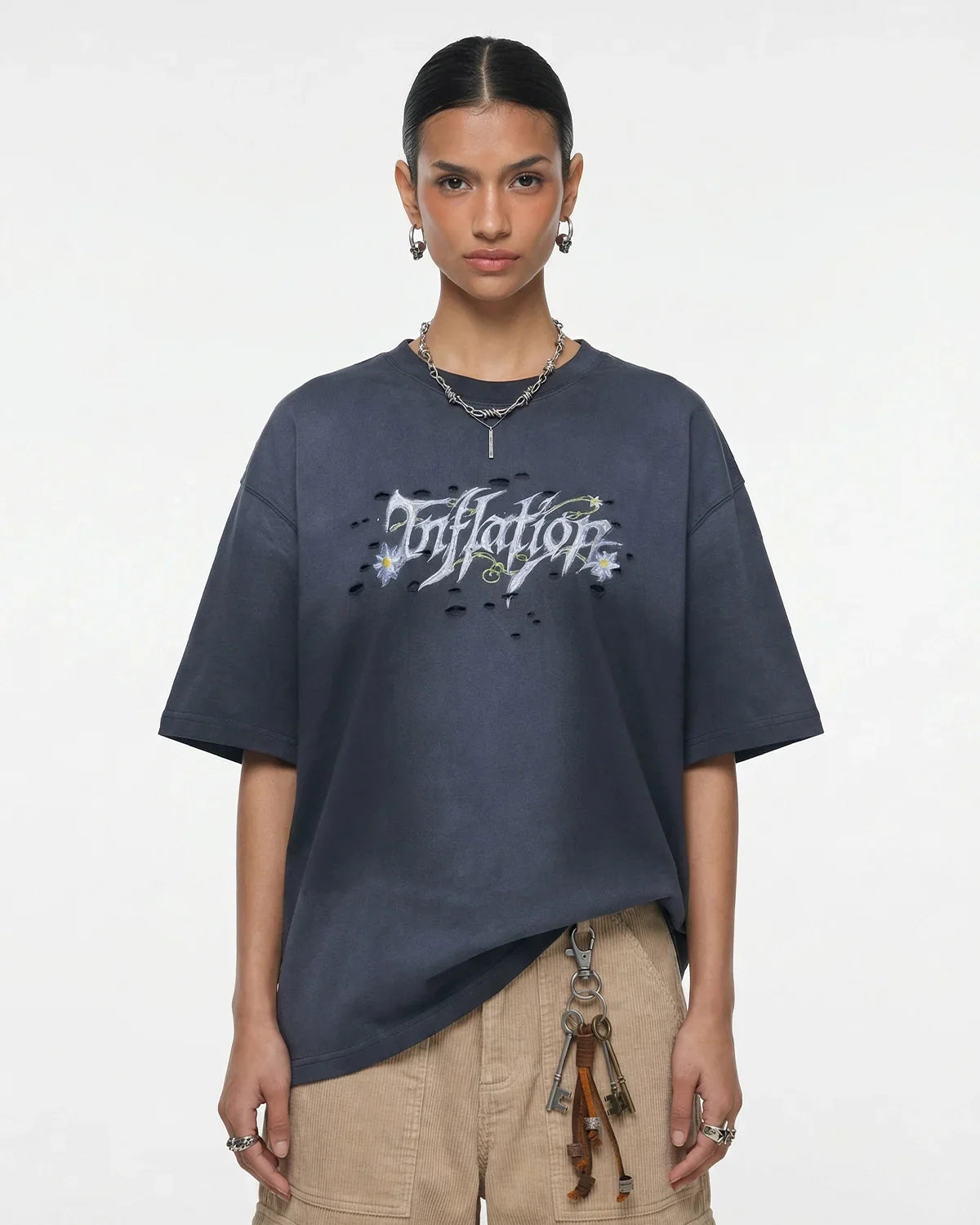 Monkey Washed Ripped Graphic Tees