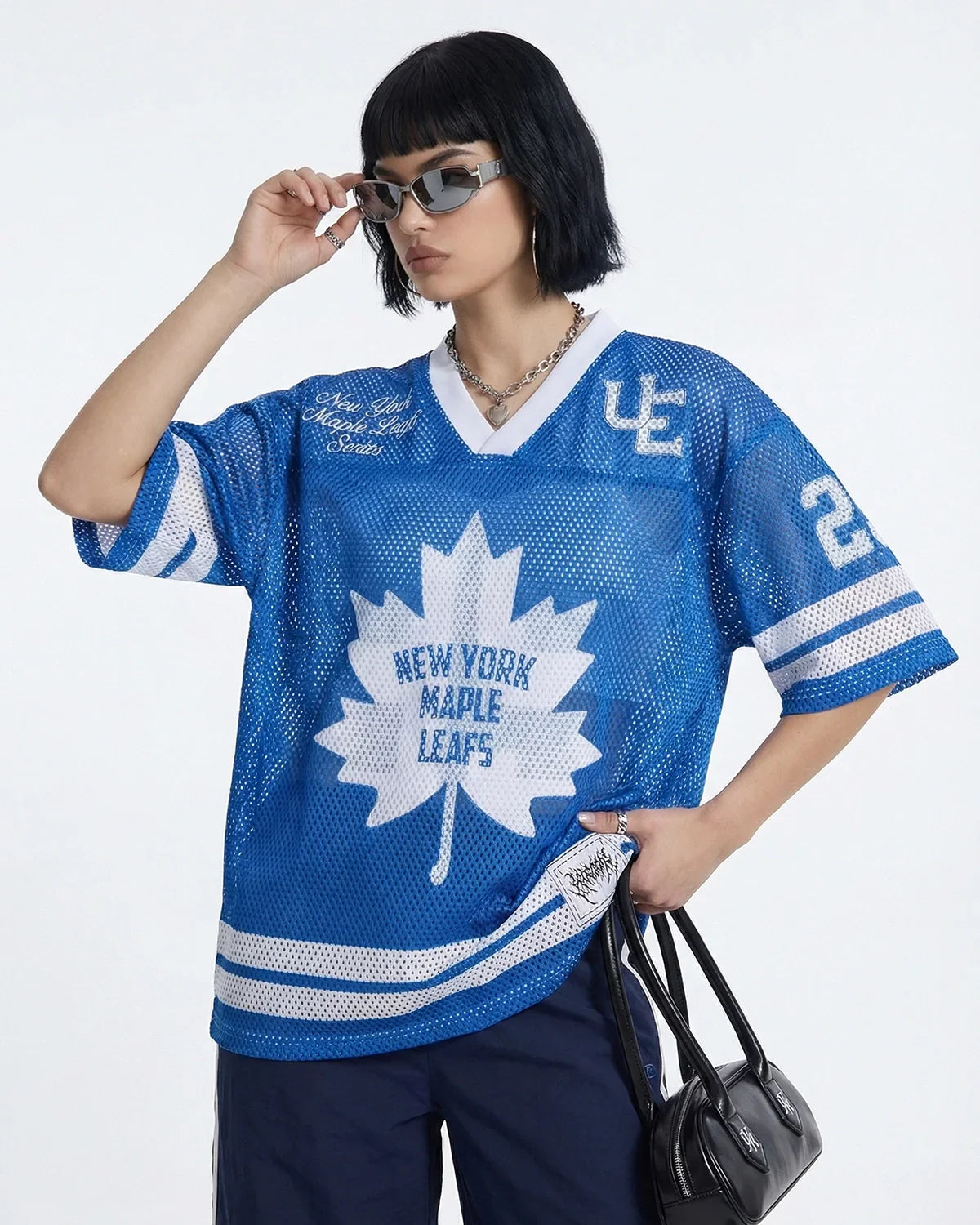 V-neck Mesh Jersey Tees
