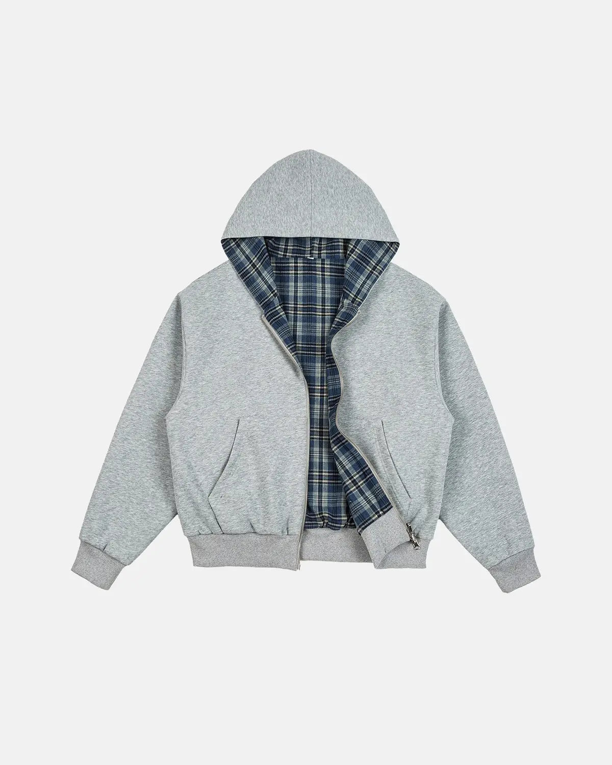 Reversible Plaid Cropped Hoodies