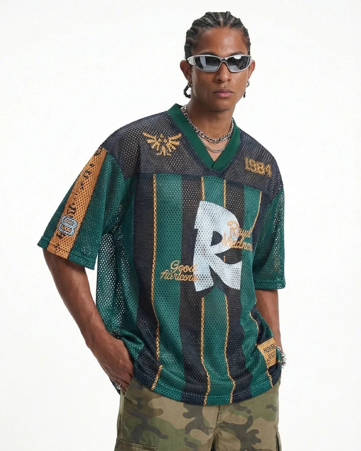 Vintage Striped Mesh Jersey