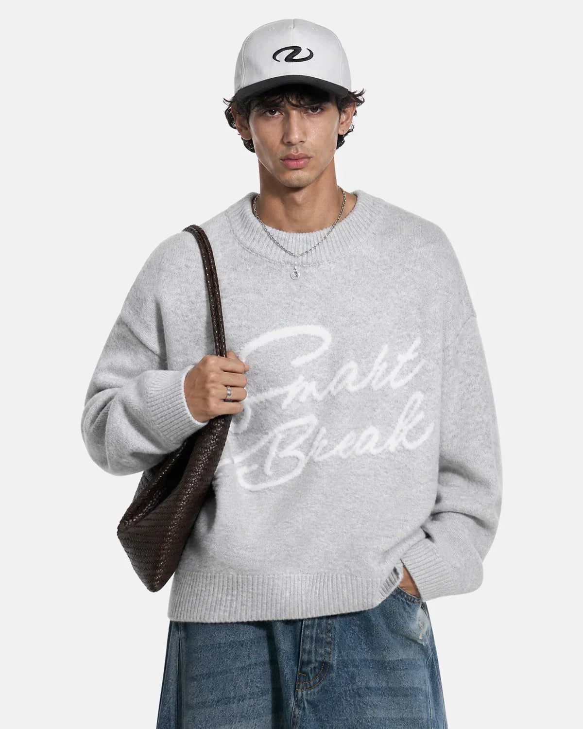 Script Letter Graphic Knit Sweater MADXMARX