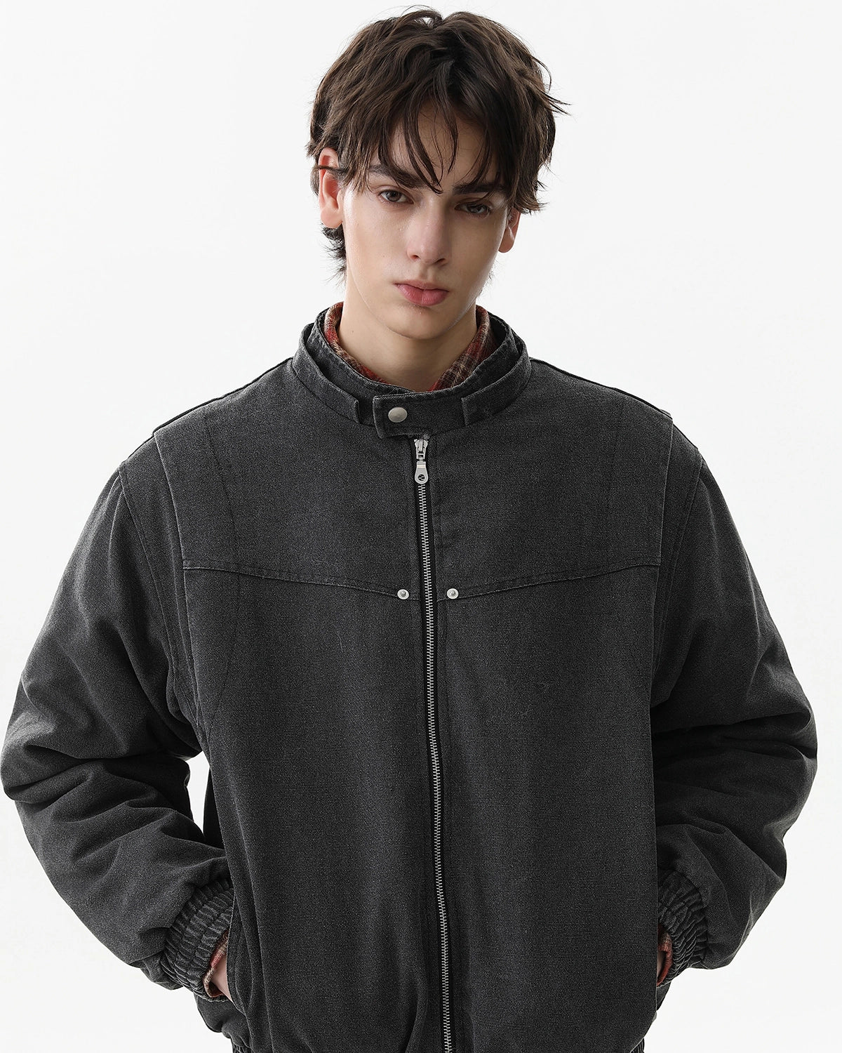 Detachable Hooded Faux Fur Padded Jacket MADXMARX