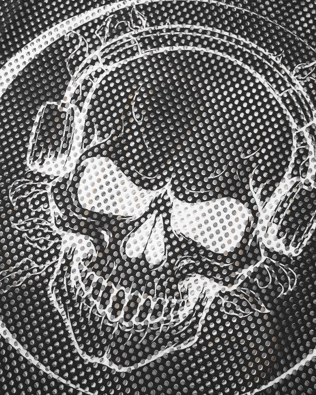 Mesh Skeleton Print Long Sleeve Tee
