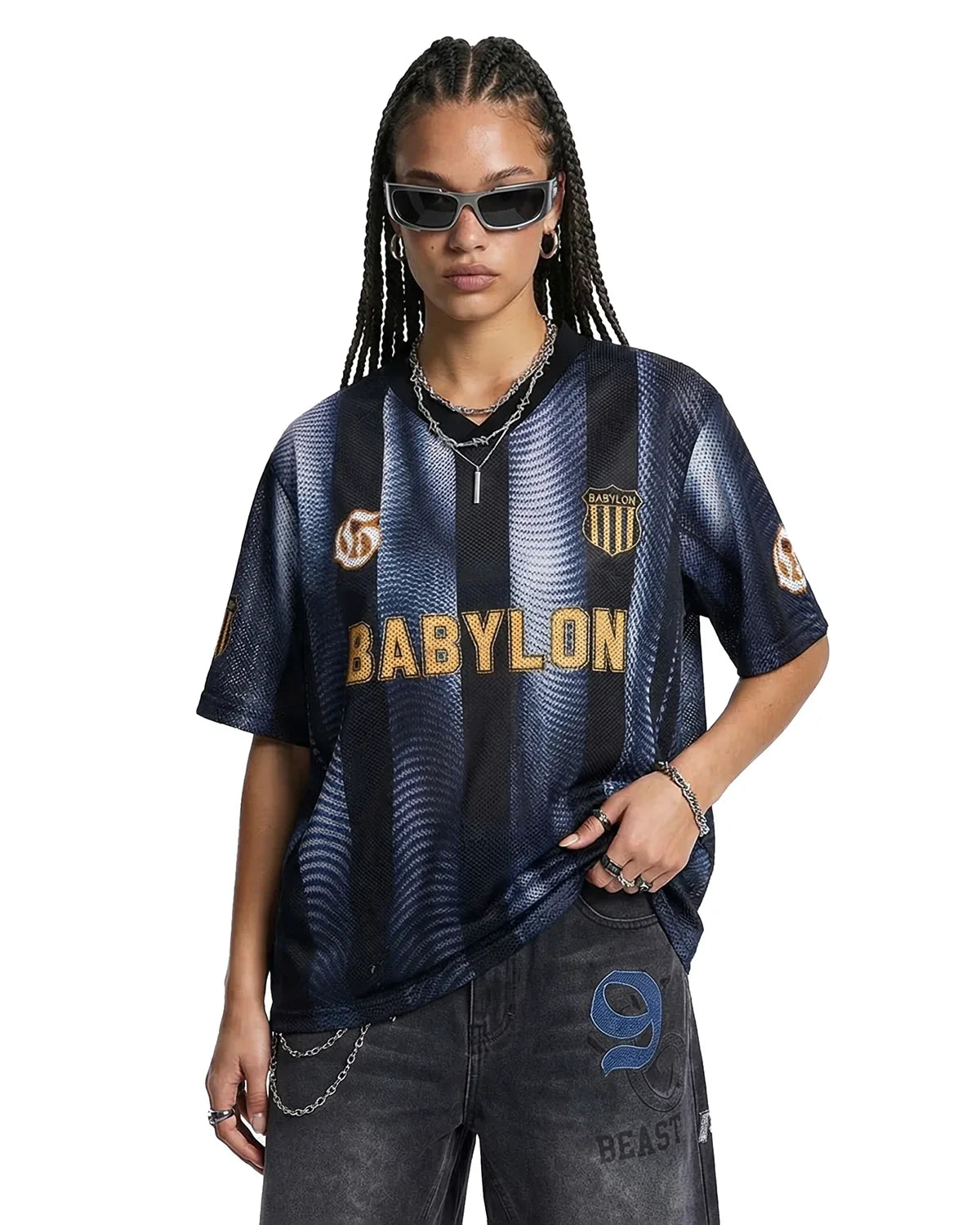 Gradient Pattern Mesh Jersey