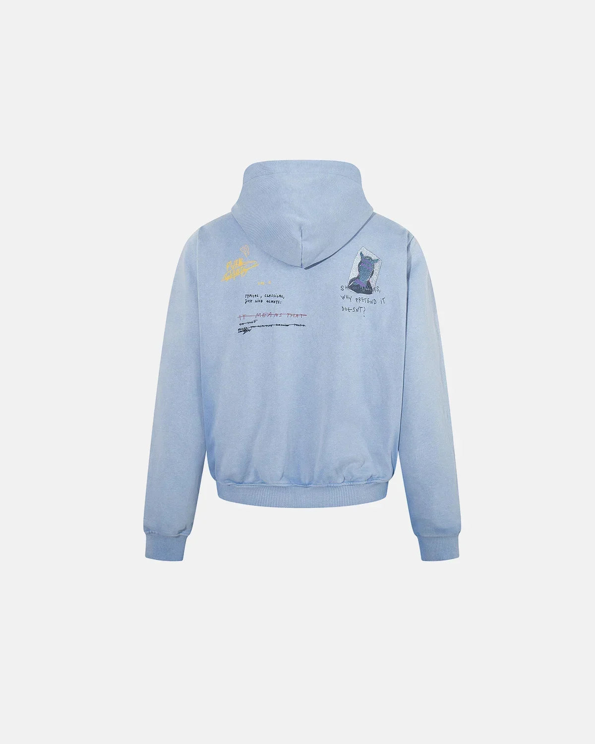 Graffiti Washed Zip Up Hoodie
