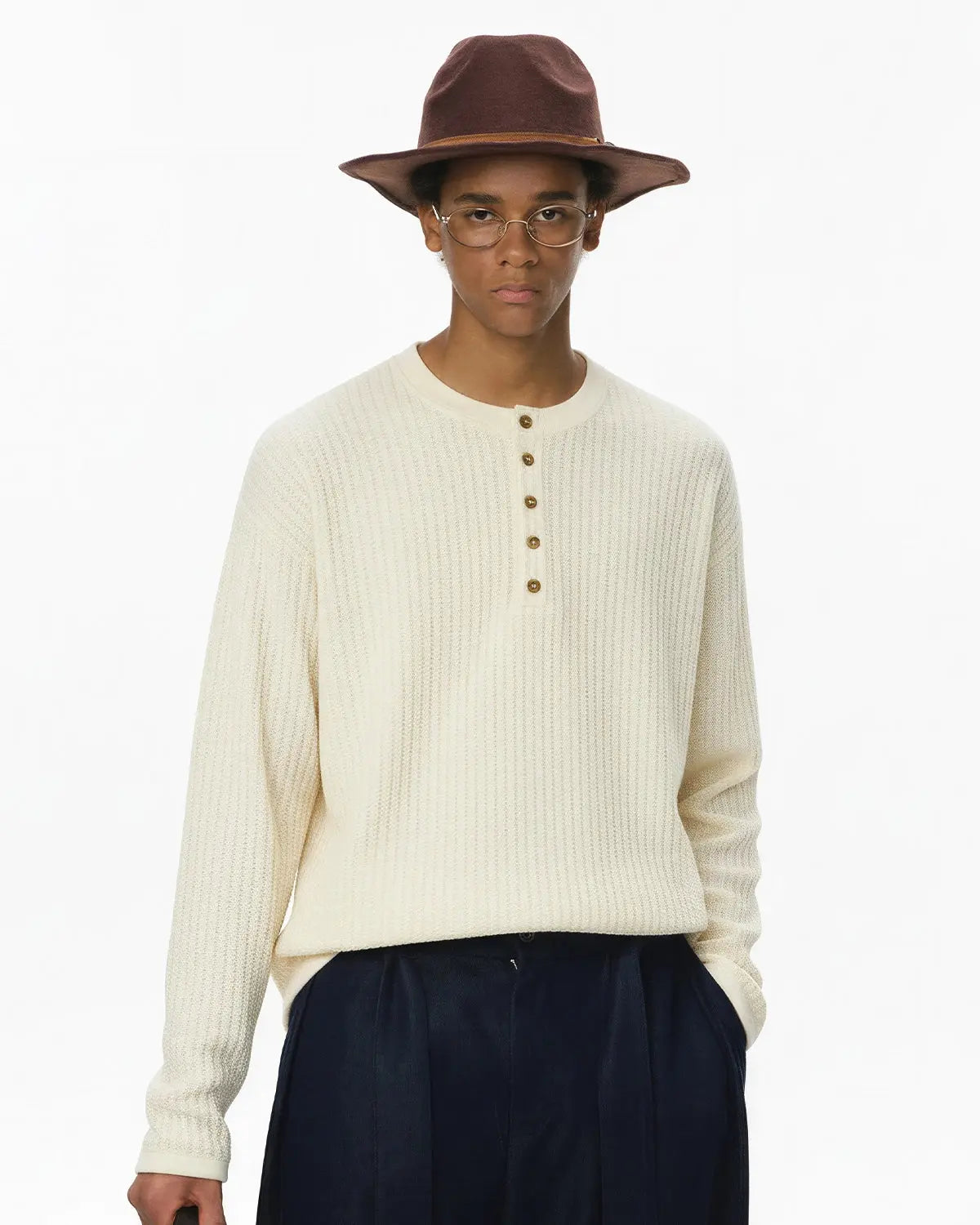 Old Money Style Henley Long Sleeve Tees