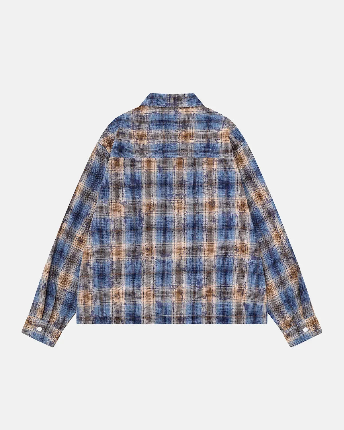 Letter Graphic Plaid Long-Sleeve Shirt