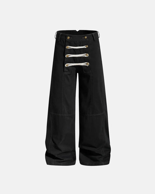 Pantalon baril en corde tressée - Noir / S
