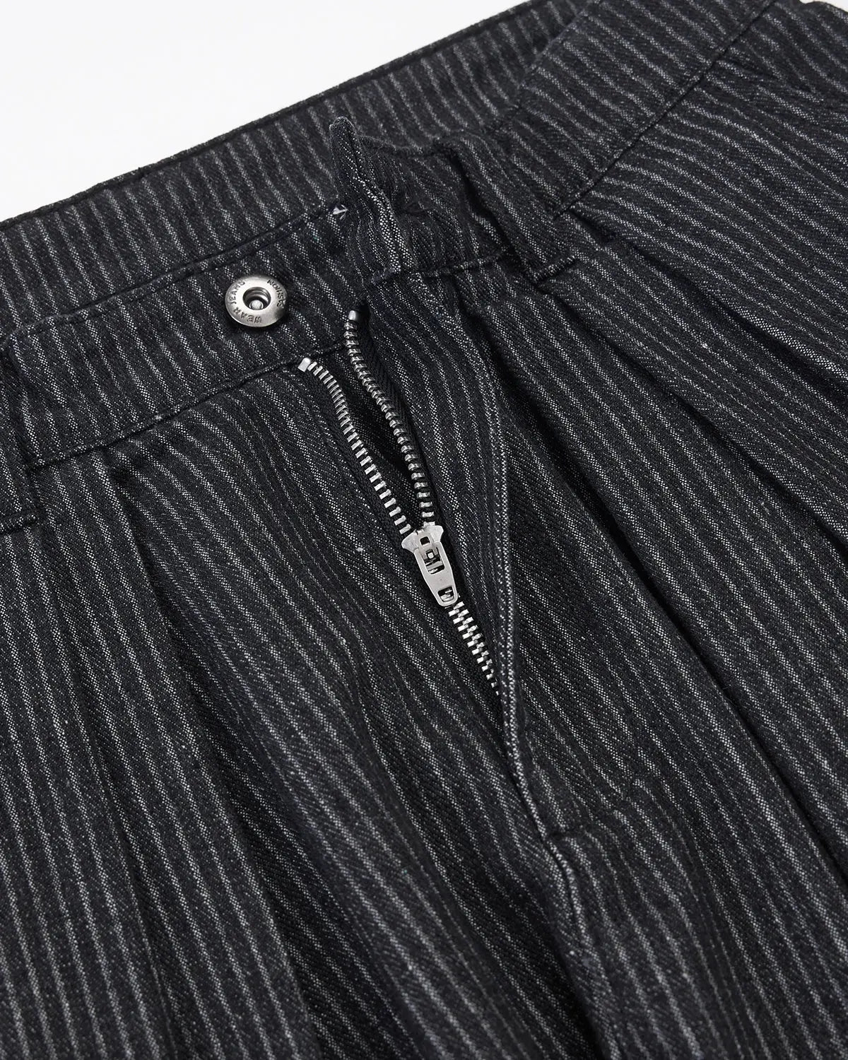 Vintage Pinstripe Pleated Barrel Jeans