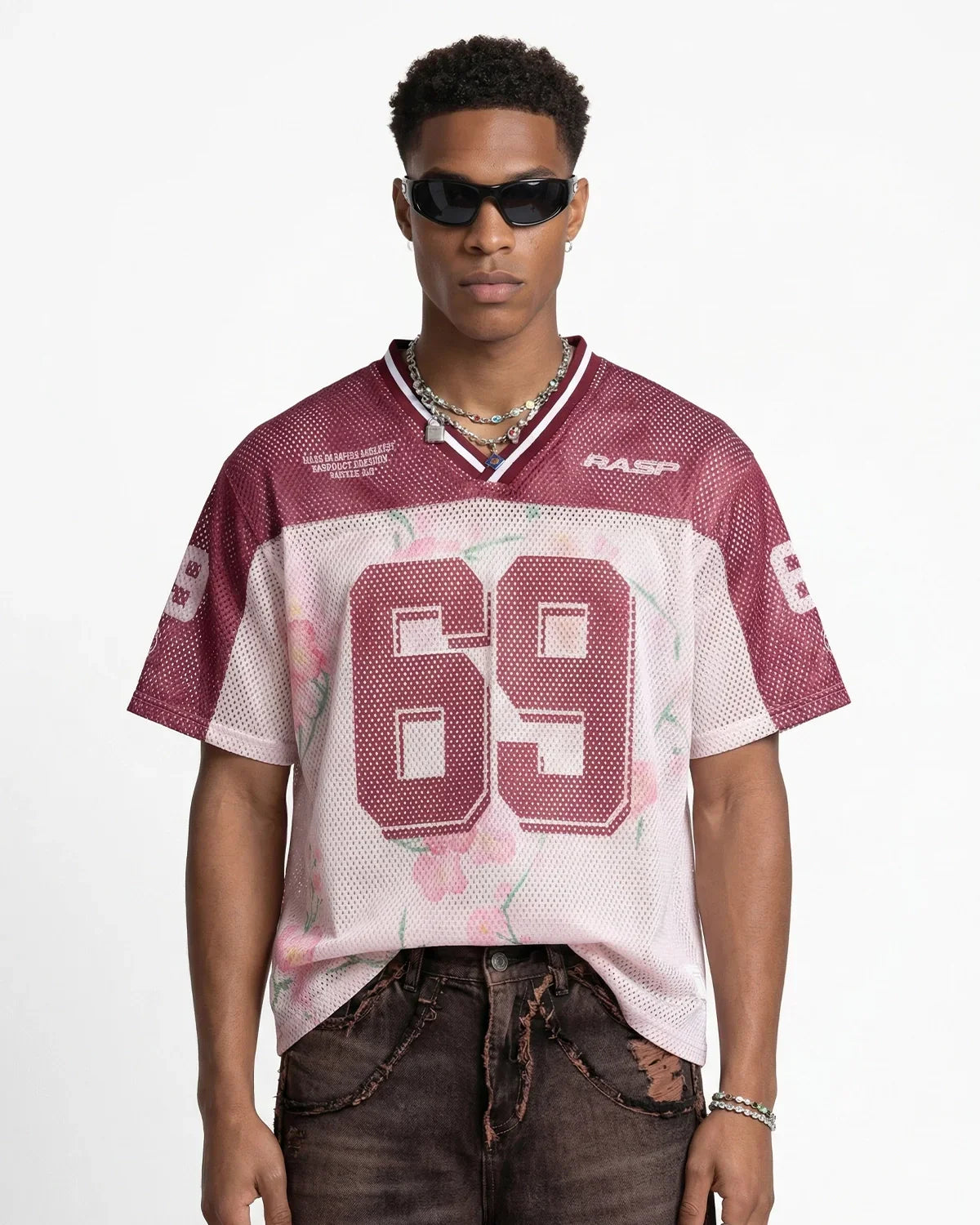 Floral Digital Print Mesh Jersey
