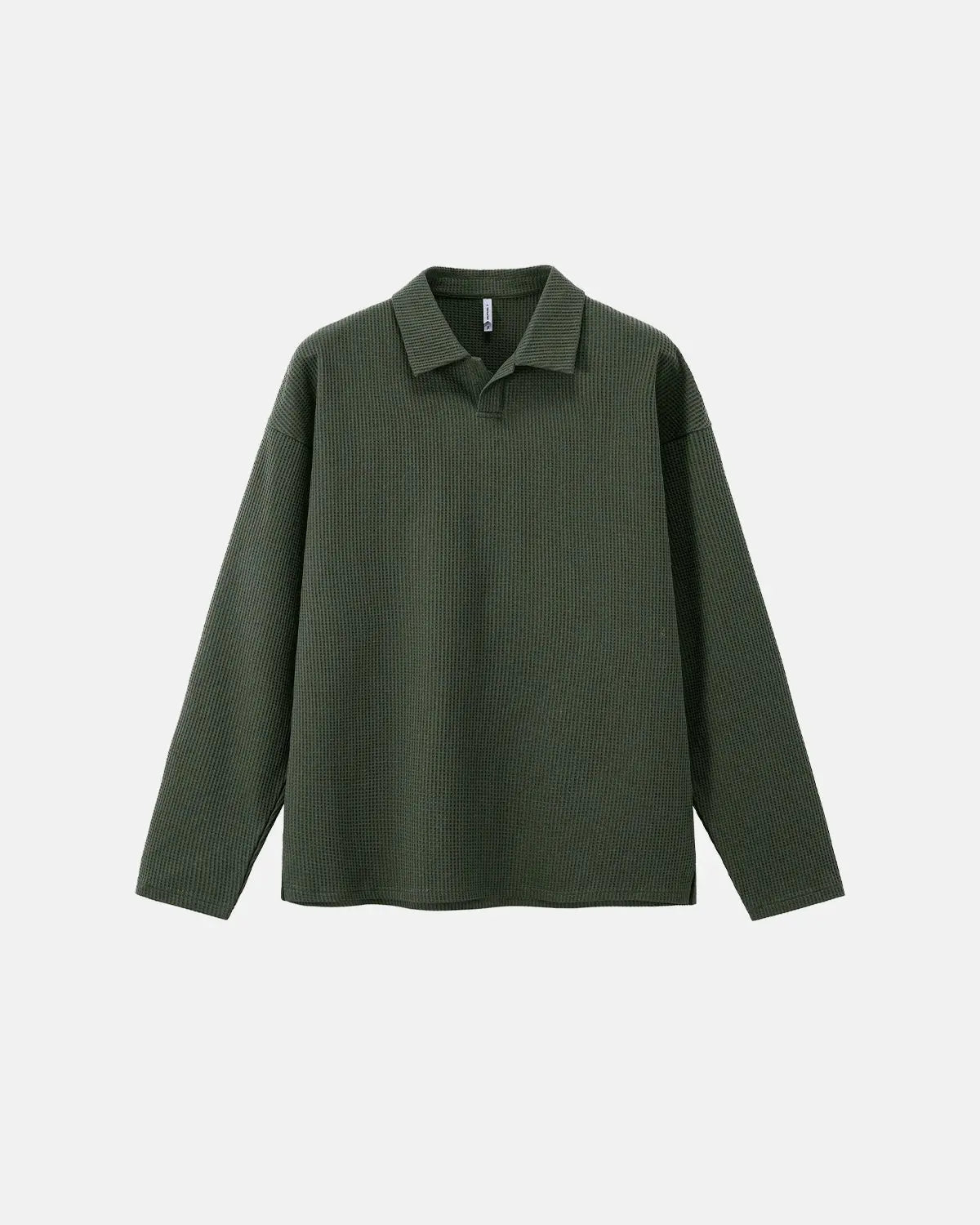 Waffle Long Sleeve Polo Shirts