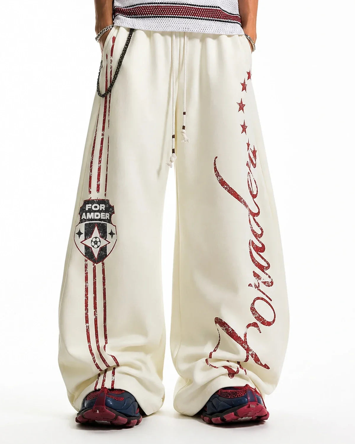 Striped Graphic Barrel Sweatpants