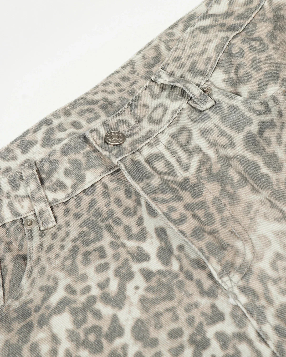 Leopard Pattern Cargo Barrel Pants