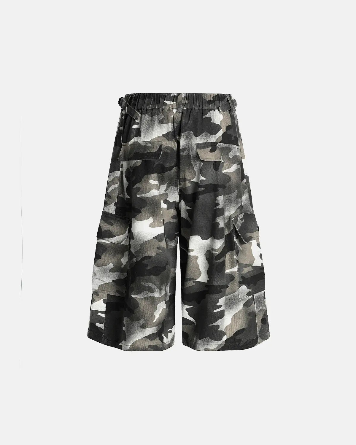 Grey Camo Utility Longline Shorts