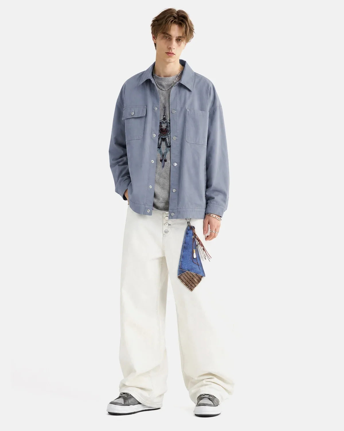 Veste de travail à poche asymétrique