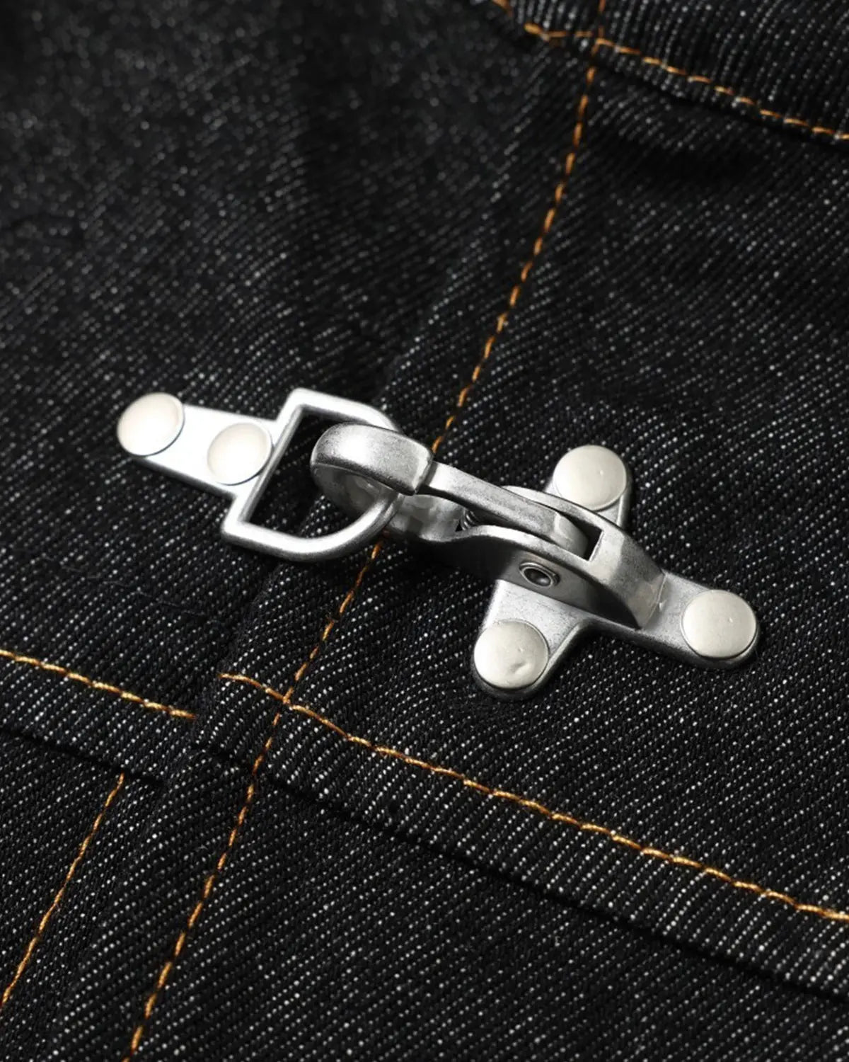 Metal Toggle Raw Denim Jacket