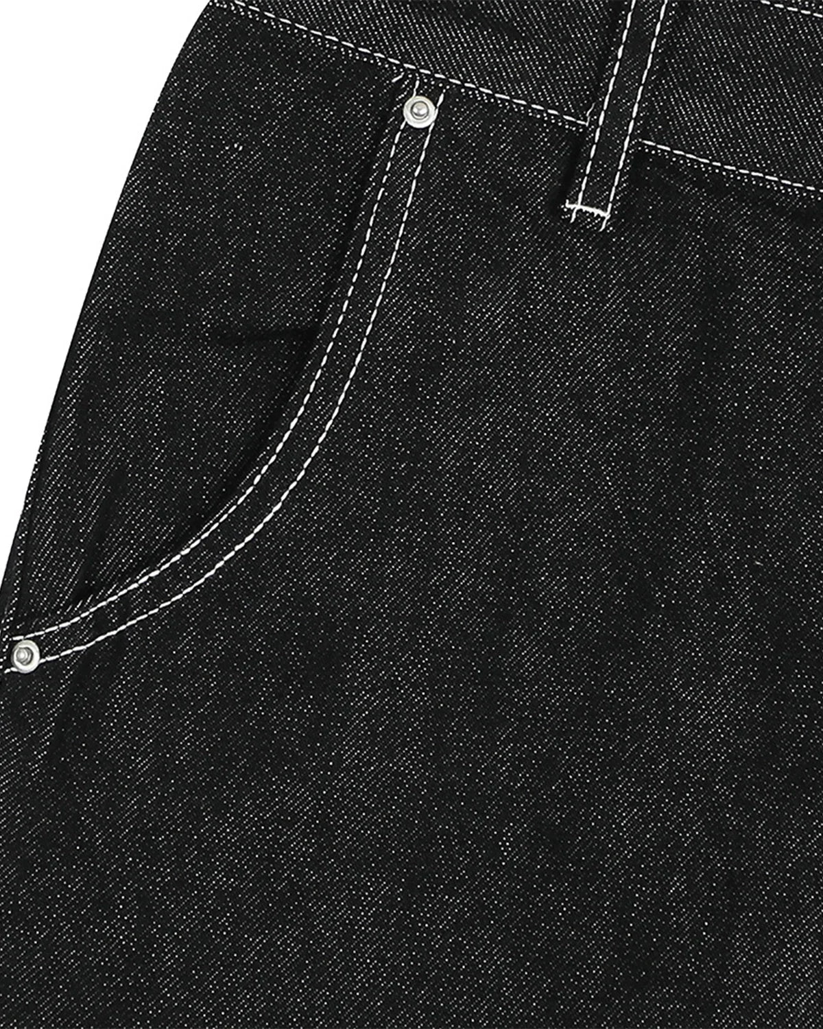 Short en jean cargo brut avec surpiqûres contrastantes