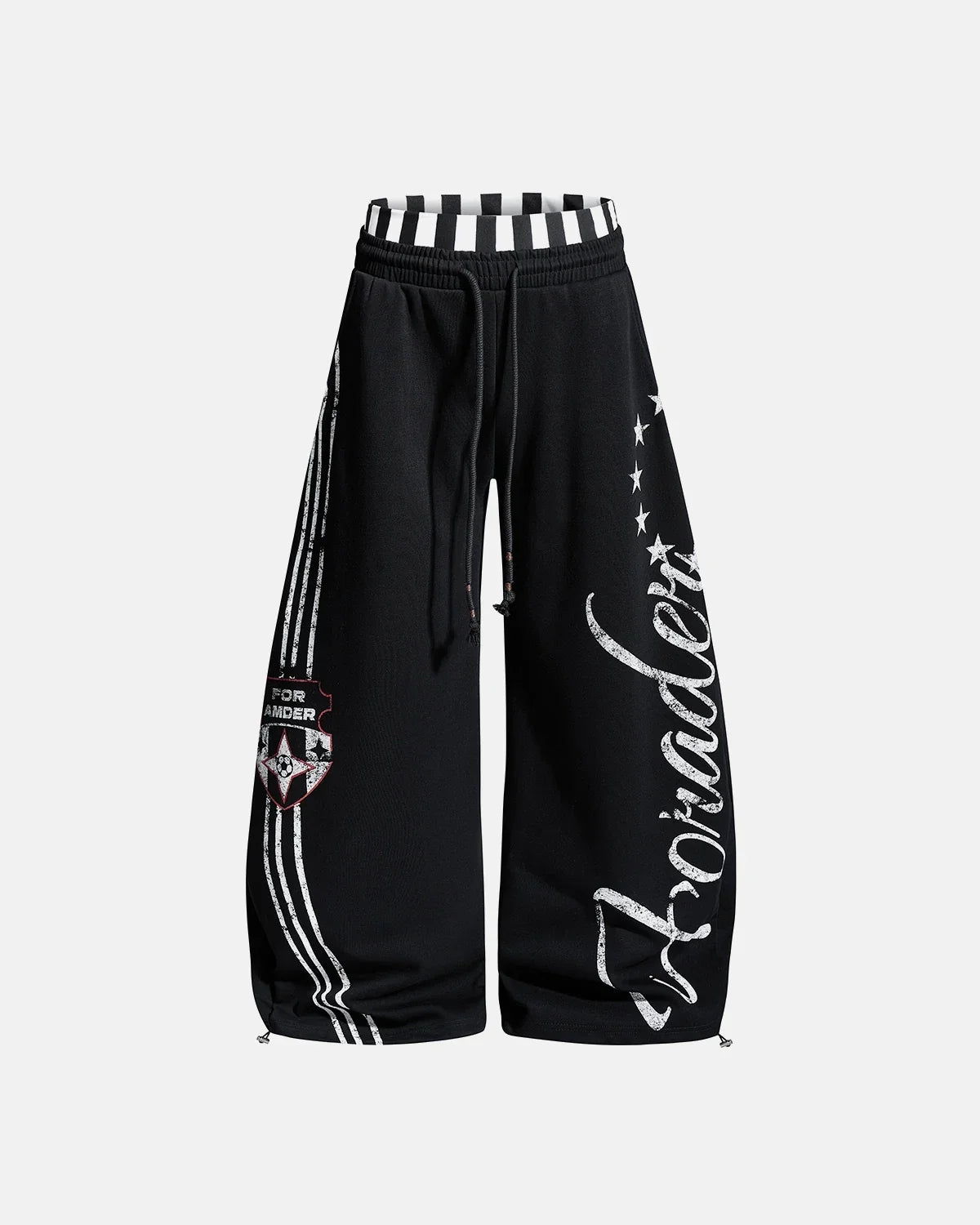 Striped Graphic Barrel Sweatpants