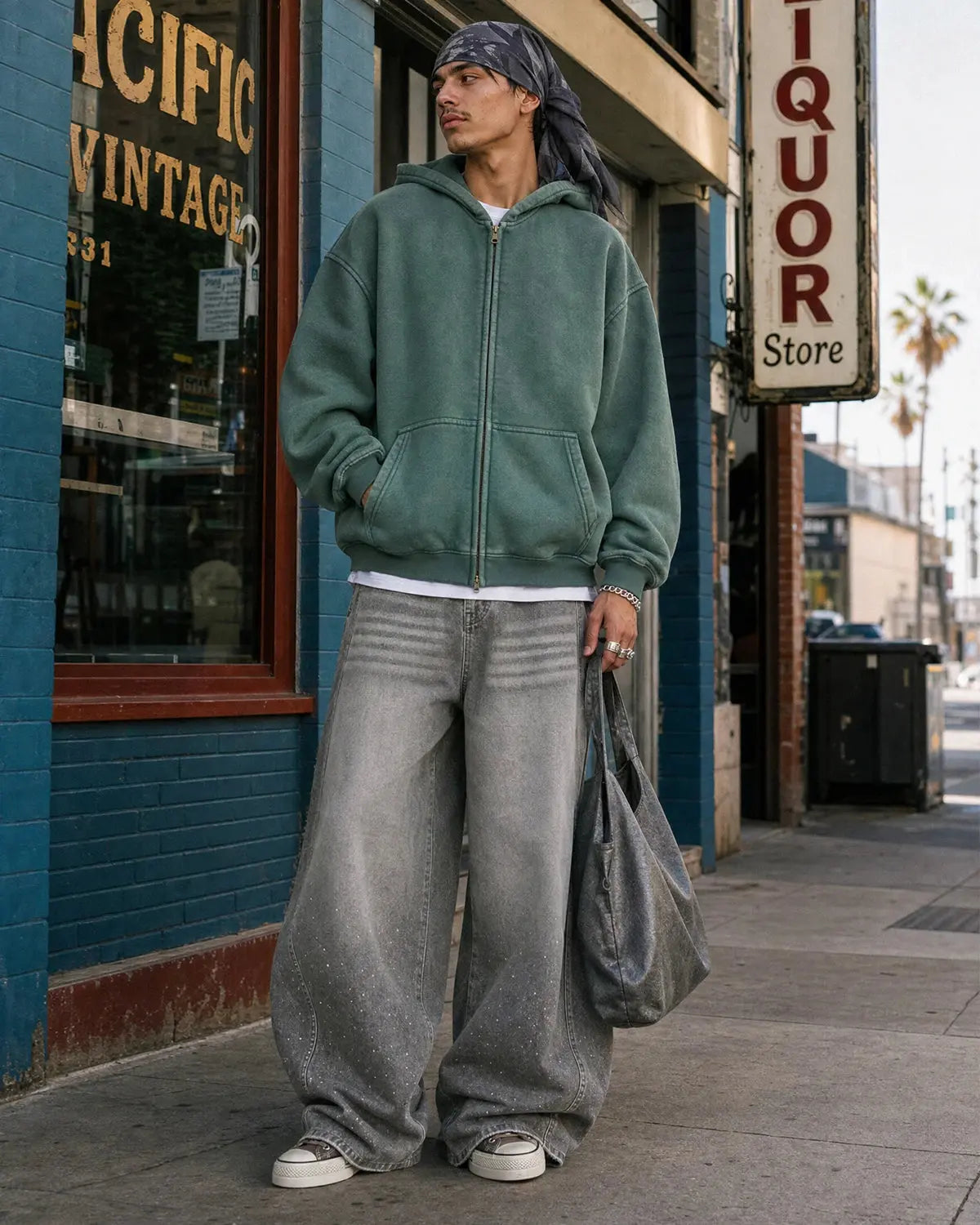 Washed Distressed Fleece Zip Up Hoodies