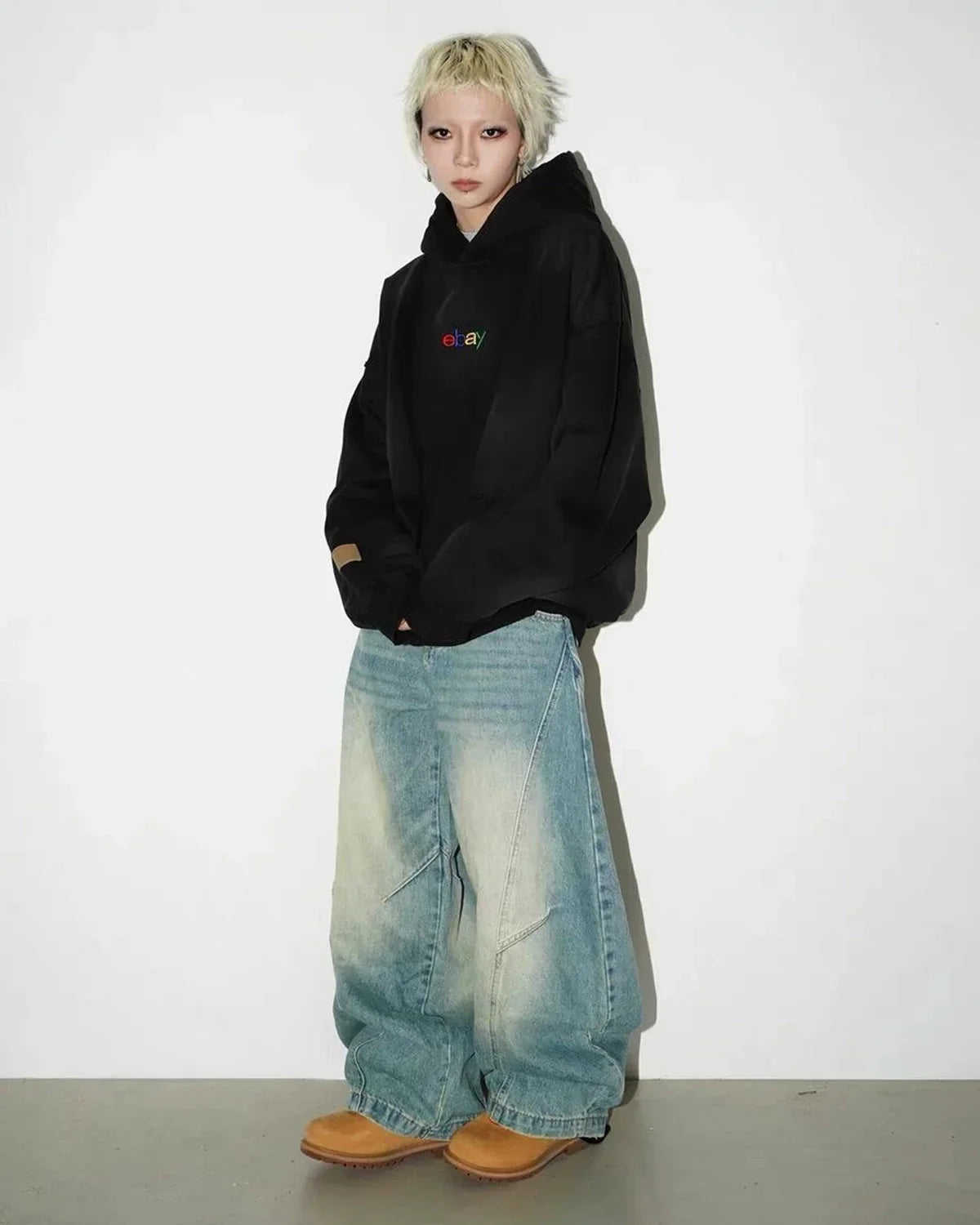 Acid Wash Baggy Barrel Jeans