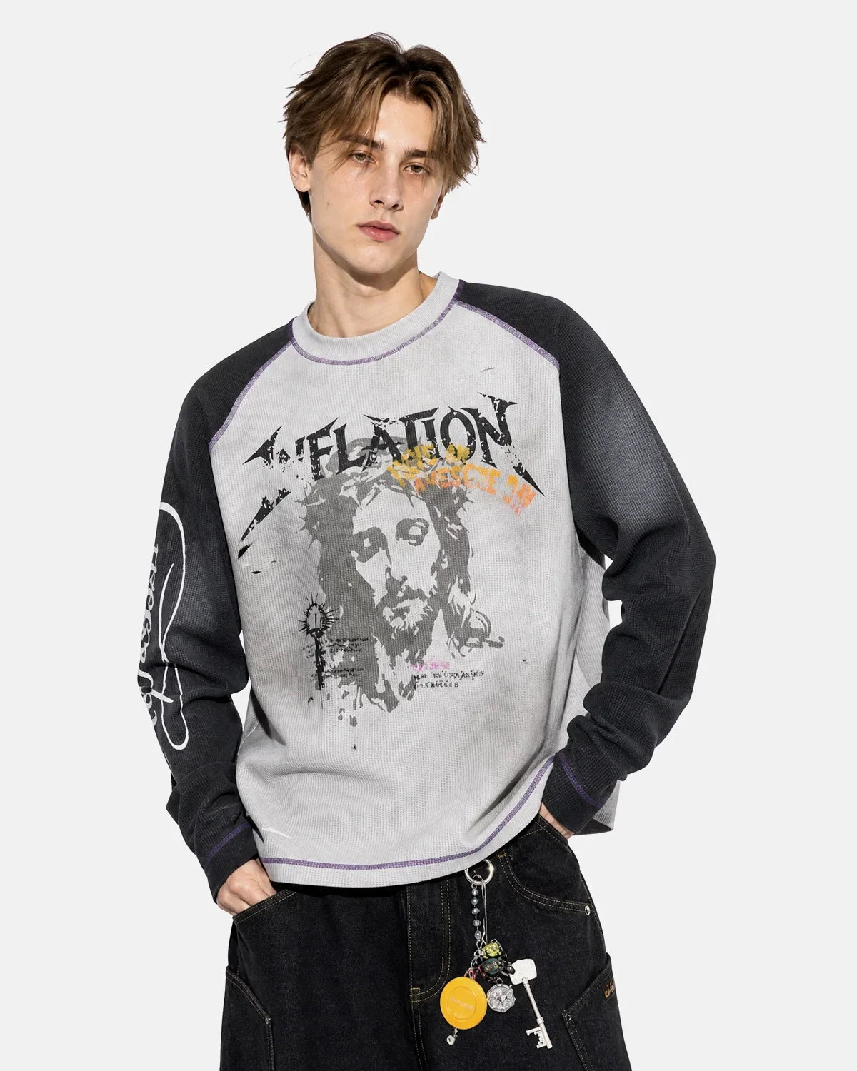 Portrait Waffle Long Sleeve Tee