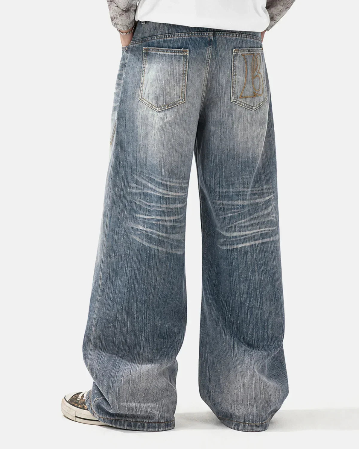 Whisker Wash Bamboo Weave Jeans