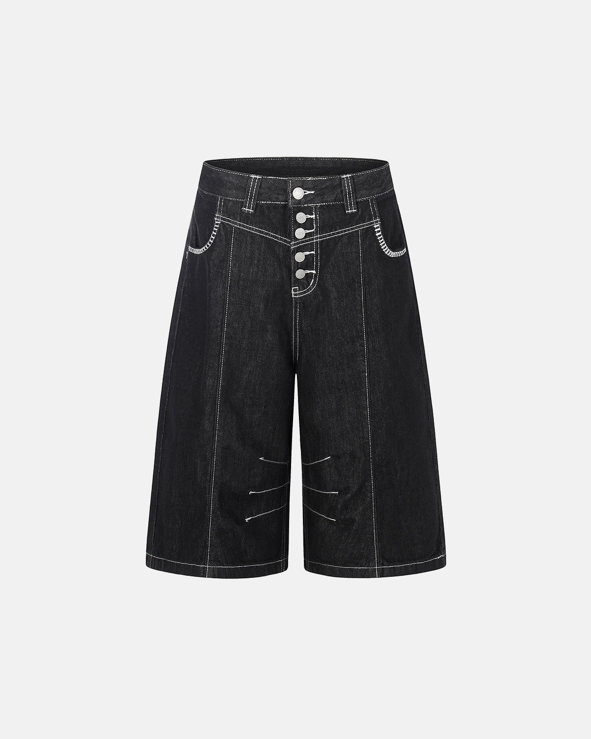 Button Fly Baggy Denim Jorts