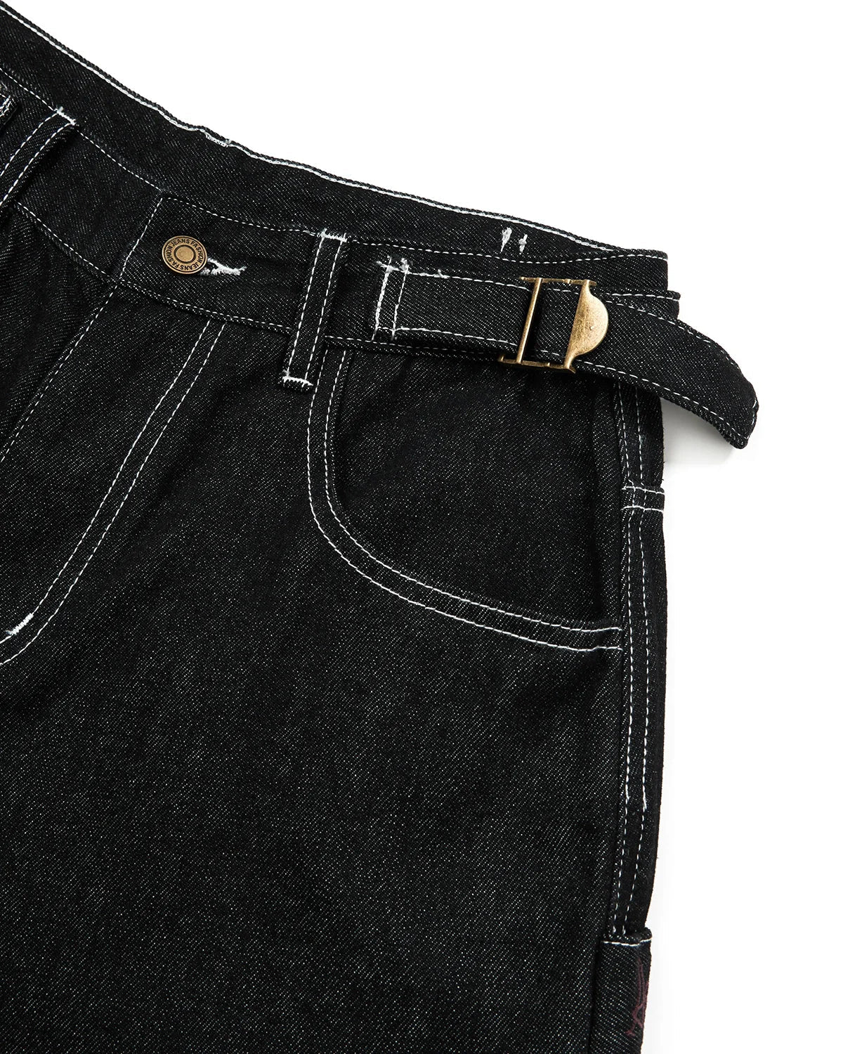 Raw Denim Baggy Jorts with Adjustable Tabs