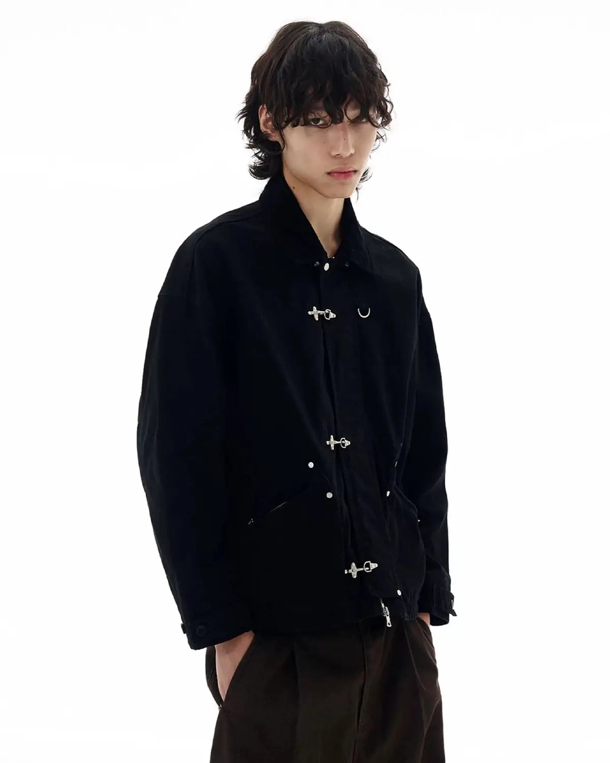 Fireman Buckle Worker Zip Up Jacket