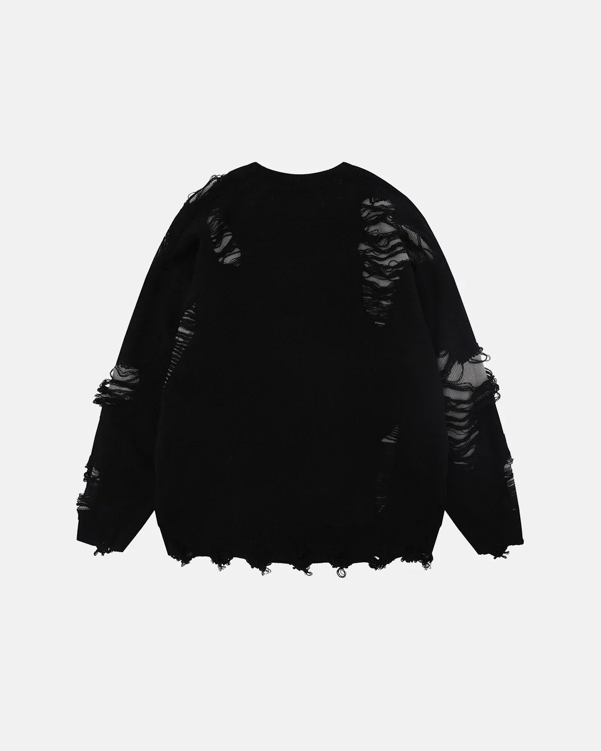 Distressed Gothic Graphic Knit Sweater