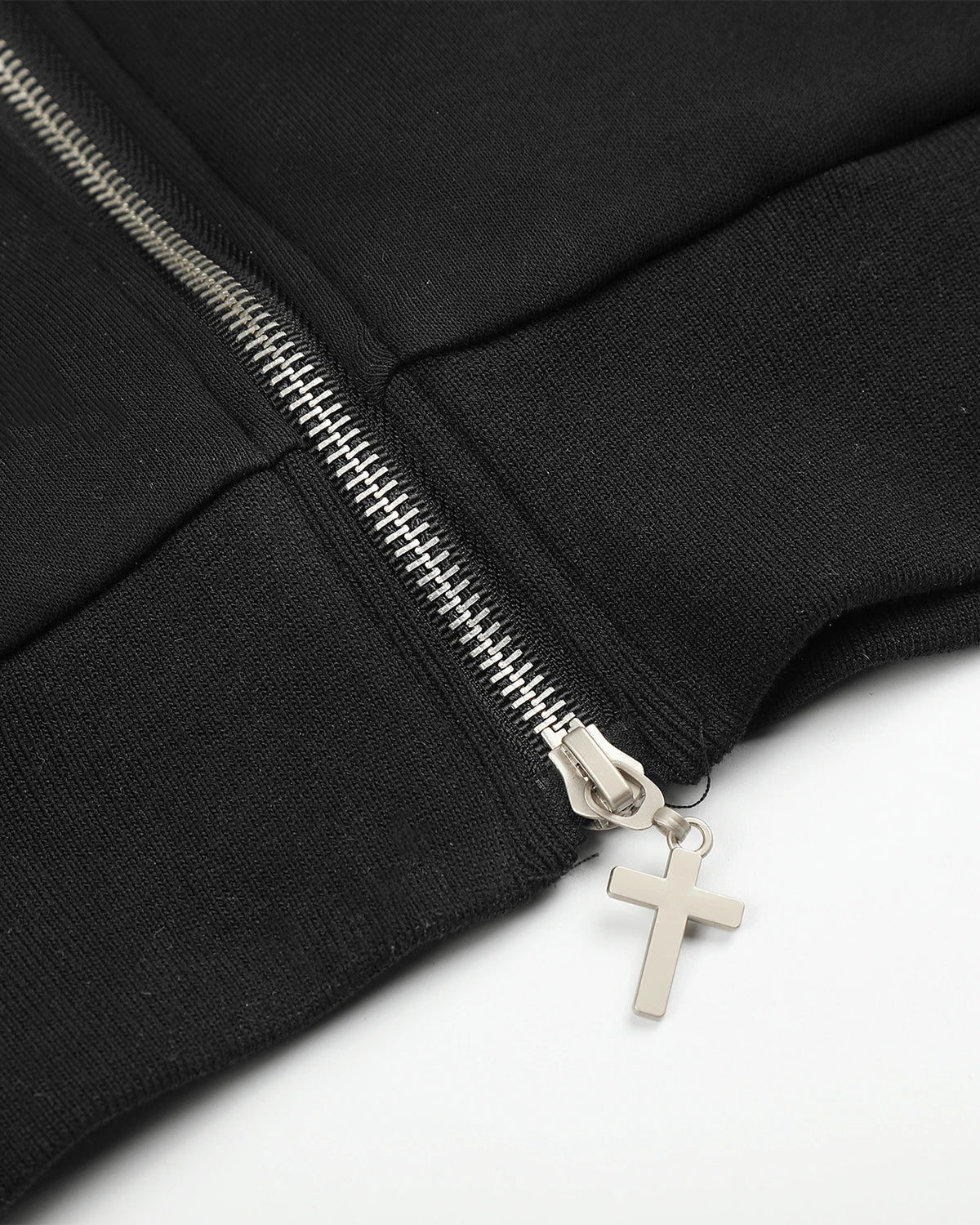 Braided Embroidery Boxy Zip Up Hoodie