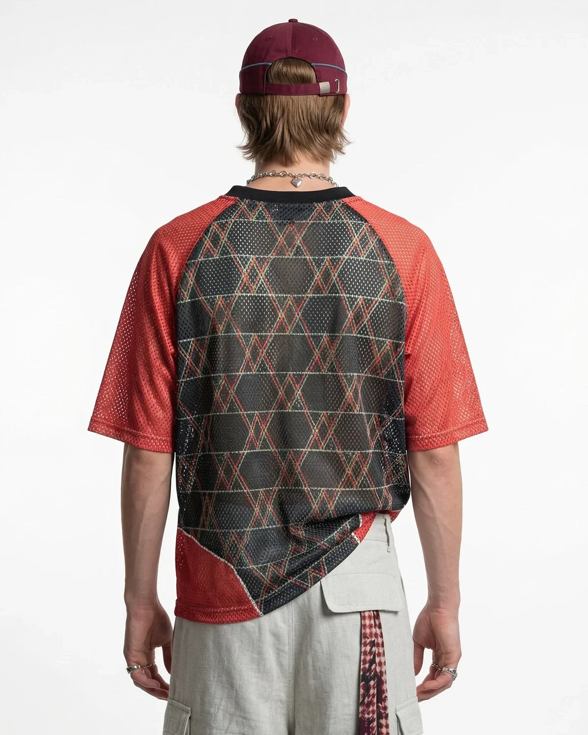 Color-Block Oversized Mesh Jersey