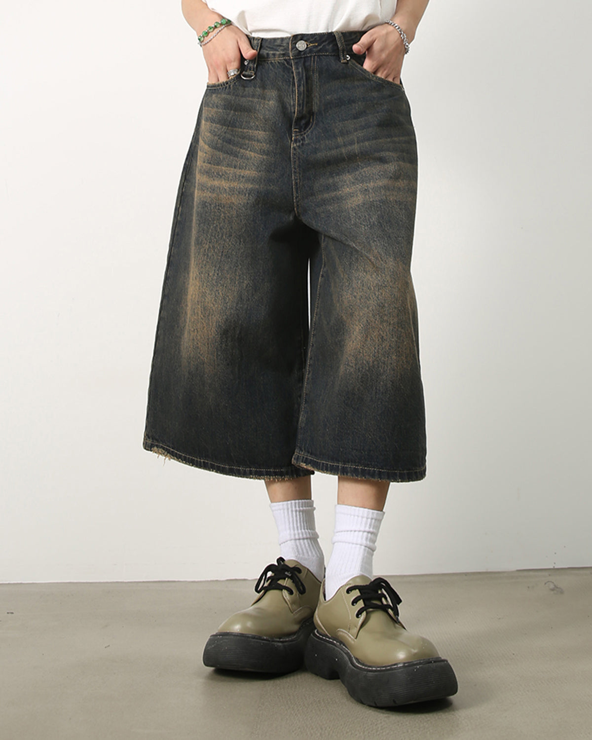 Washed Baggy Denim Jorts