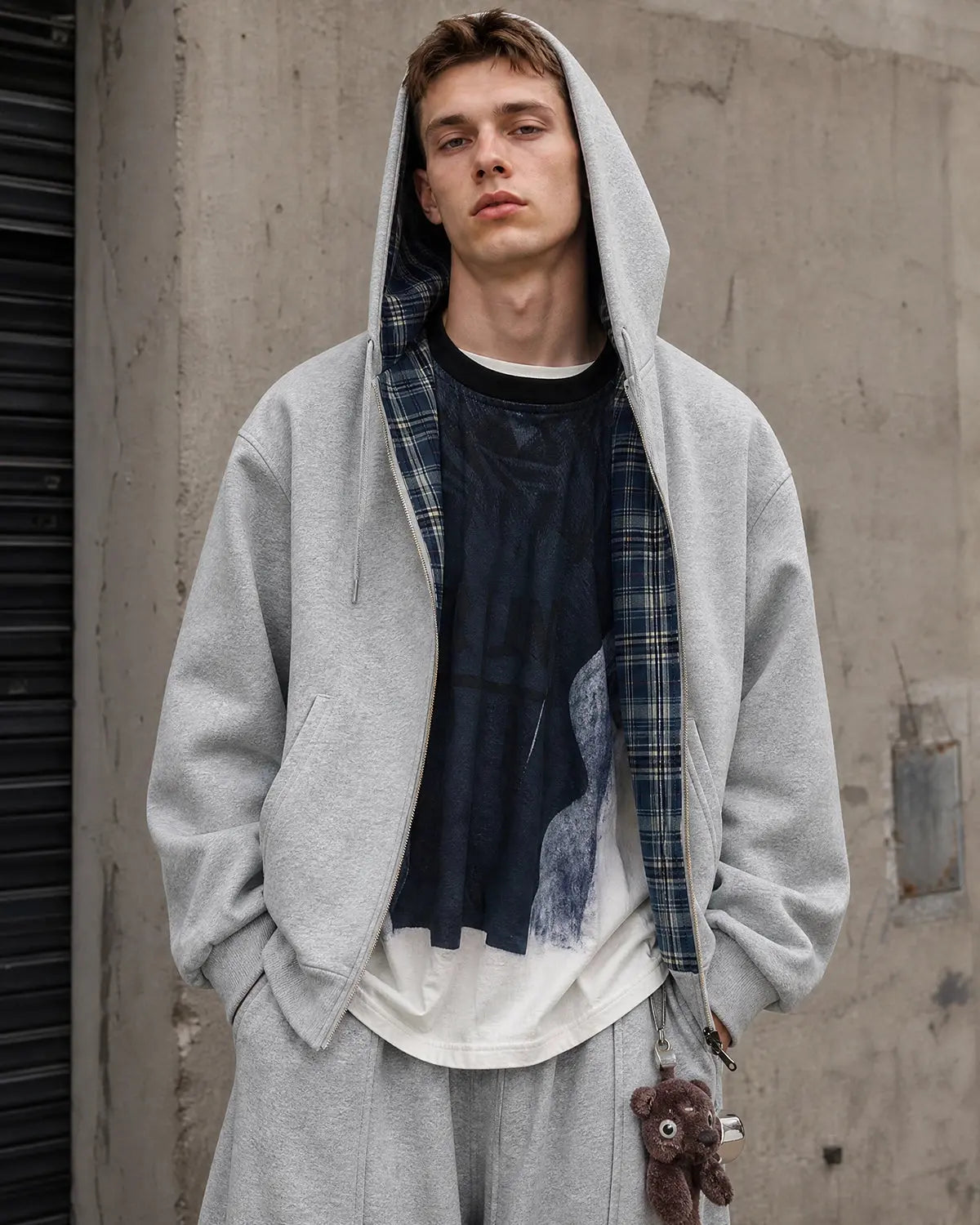 Reversible Plaid Cropped Hoodies