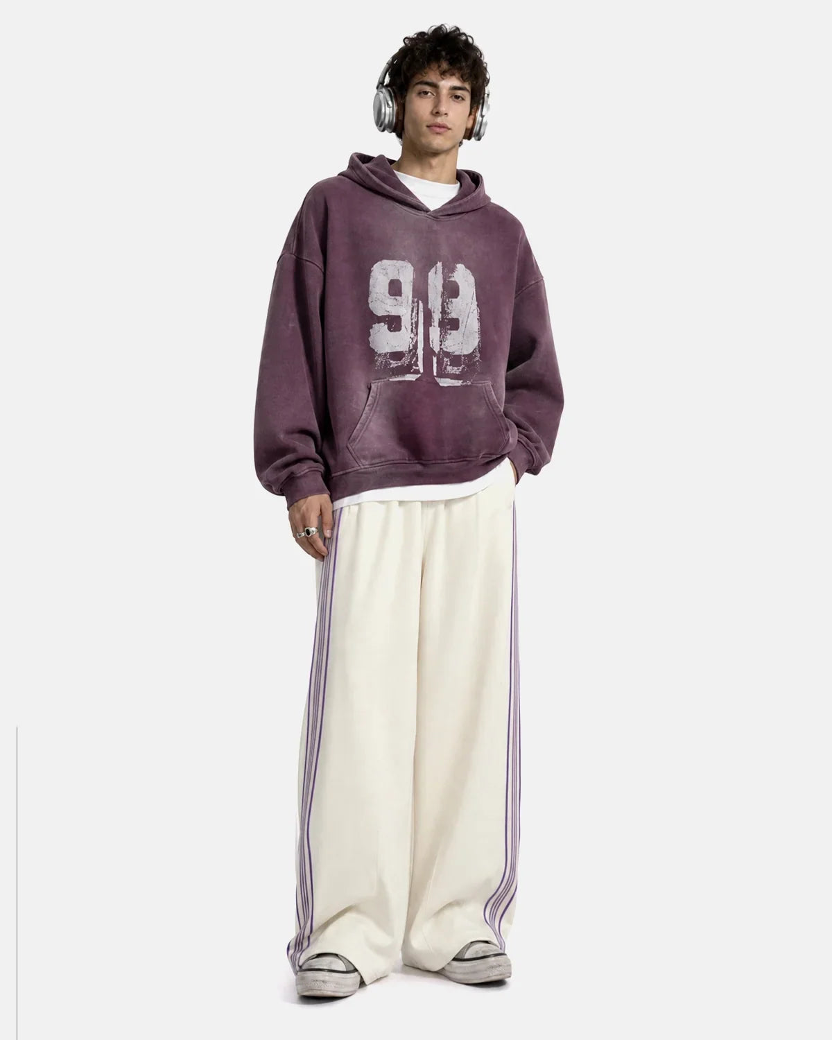 Side Stripe Wide Leg Track Pants MADXMARX